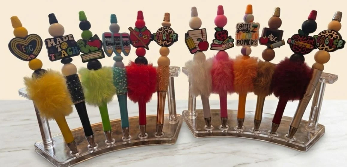 Colourful personalised decorative pens